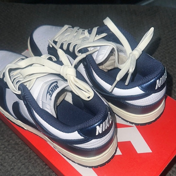 Kids Nike Dunk Sneakers - Navy and White - Picture 4 of 5